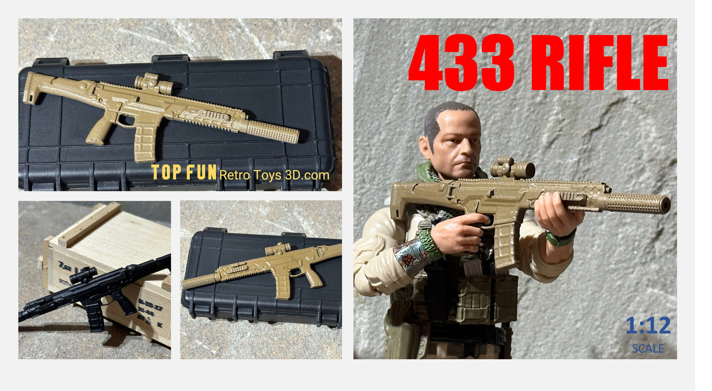 custom gi joe accessories, 1 : 12 scale, custom toy weapons, custom, action figure, gi Joe, classified, gun, valaverse, action force, 1 : 12, 1:12, 1/12, 1 12, 112, weapon, rifle, Gridiron, studios, Call of Duty, hk, hk 433, suppress, optic, hand gun, custom action figures website