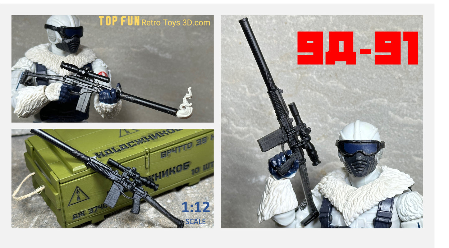 gi Joe classified, accessories, custom, 1:12 scale, action figure, gun, valaverse, action force, weapon, rifle, 9A 91, 9A, 91, Russian, sniper, gridiron, studio