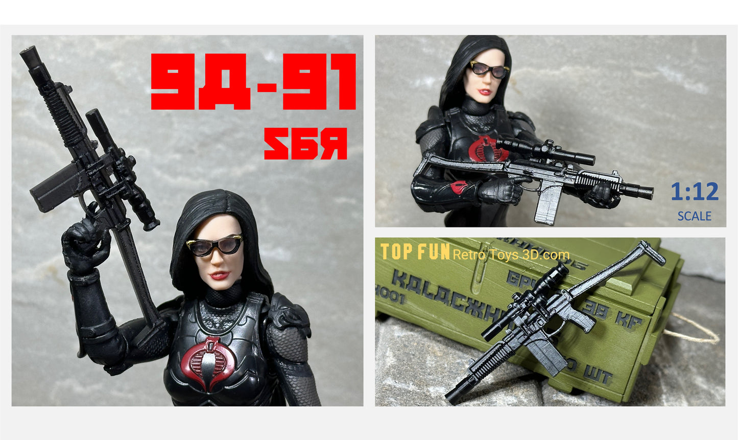 gi Joe classified, accessories, custom, 1:12 scale, action figure, gun, valaverse, action force, weapon, rifle, 9A 91, 9A, 91, Russian, sniper, gridiron, studio