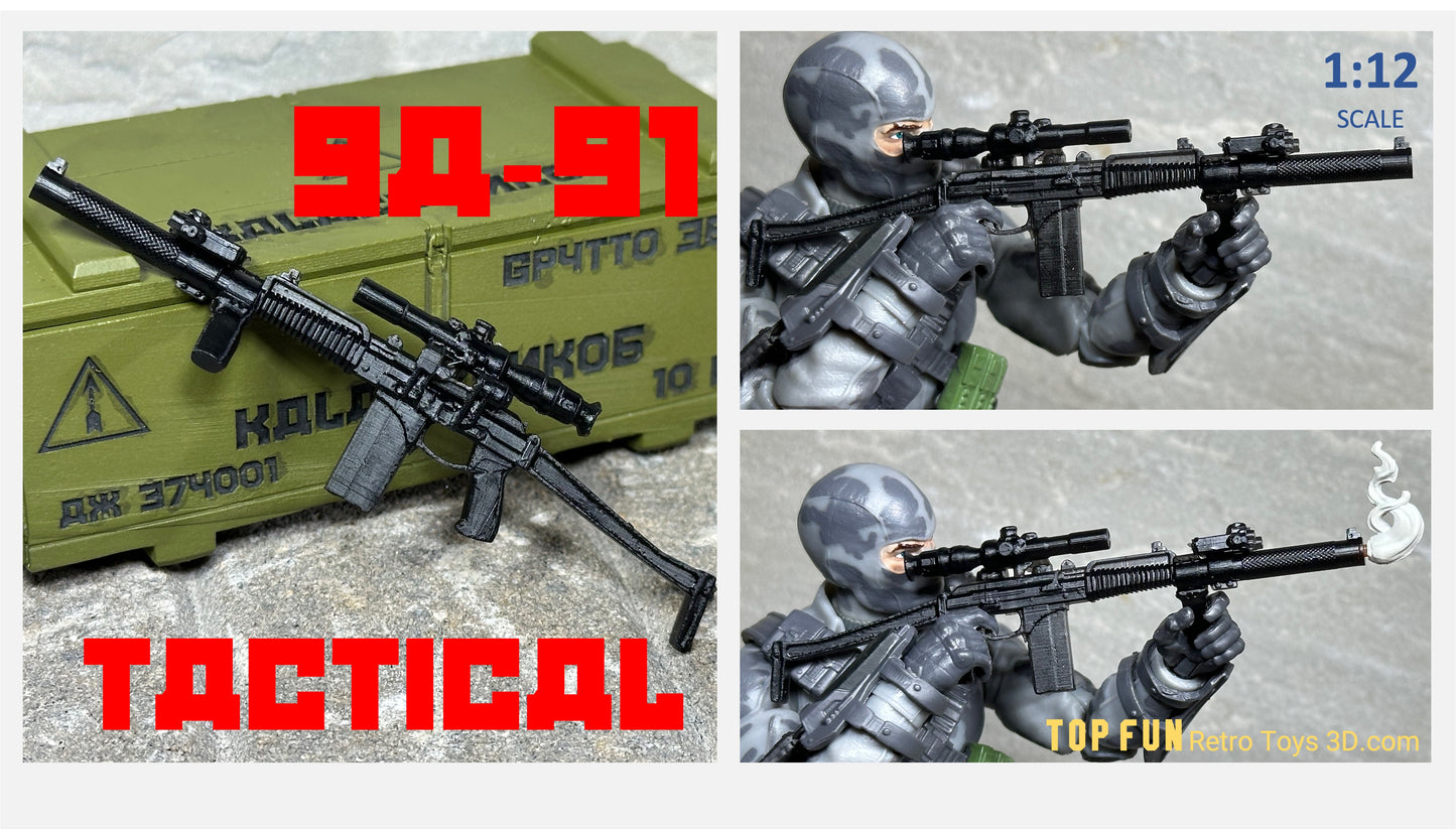 gi Joe classified, accessories, custom, 1:12 scale, action figure, gun, valaverse, action force, weapon, rifle, 9A 91, 9A, 91, Russian, sniper, gridiron, studio