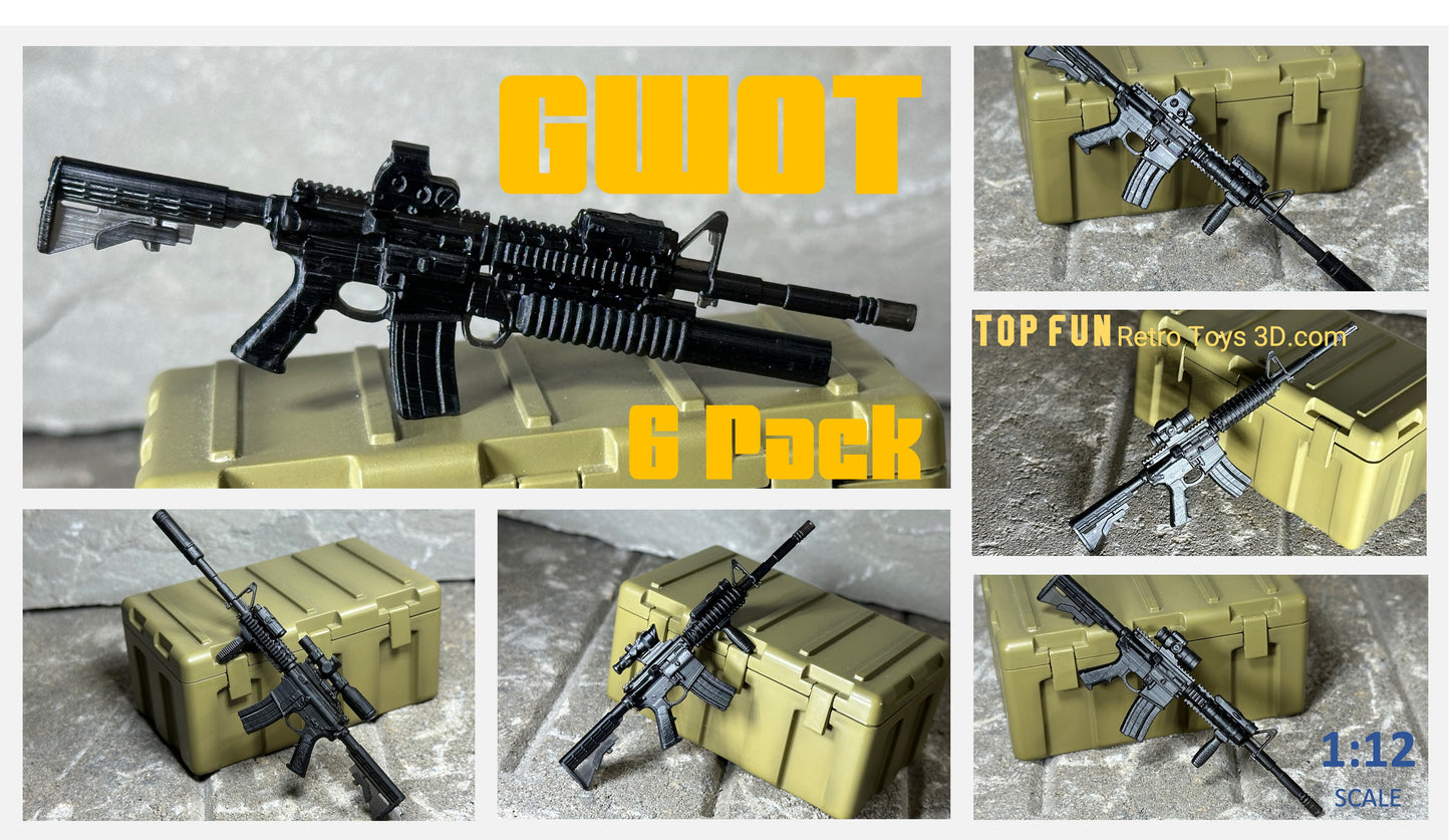 Custom action figure,1 : 12 scale, custom gi joe guns, grid iron, studio, gwot, m4, m-4, colt, acog, eotech, aimpoint, FN, peq, laser, tactical