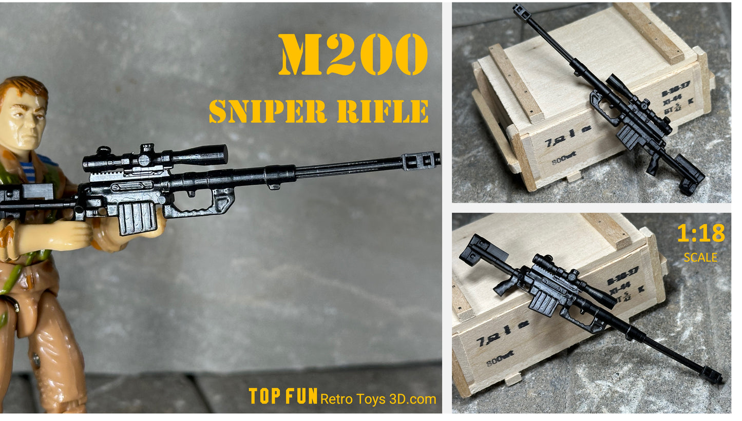 Custom gi joe weapons, rifle, sniper, arah, joy toy, super 7, 1:18, 118, 1 18, 1/18, original, cheytac, m200, intervention, Oktober guard, red star, grid iron studio