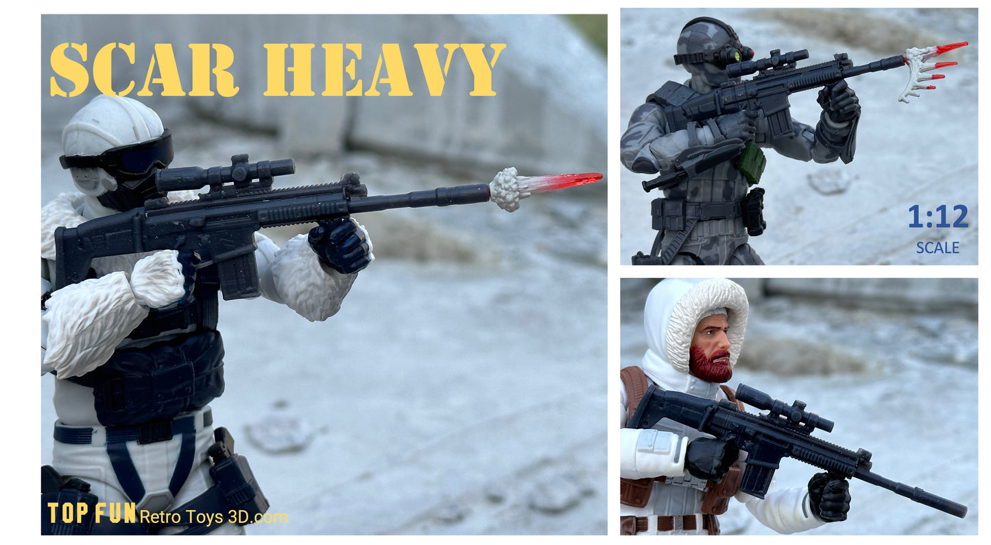 custom, action figure, gi Joe, classified, gun, gi joe classified series, valaverse, action force, 1:12, 1:12 scale, 1/12, 1/12 scale, weapon, rifle, Marvel Legends, Gridiron, Gridiron studios, Call of Duty, acr, bushmaster, magpul, masada, remington, army, special, forces, seal, dev, gru, adaptive, combat, assault, FN, scar, 17, scar 17, mk 17, heavy, 7.62