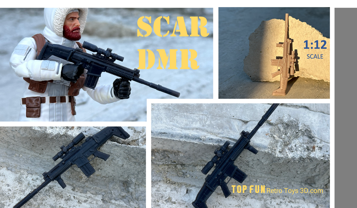 custom, action figure, gi Joe, classified, gun, gi joe classified series, valaverse, action force, 1:12, 1:12 scale, 1/12, 1/12 scale, weapon, rifle, Marvel Legends, Gridiron, Gridiron studios, Call of Duty, acr, bushmaster, magpul, masada, remington, army, special, forces, seal, dev, gru, adaptive, combat, assault, FN, scar, 17, scar 17, mk 17, heavy, 7.62