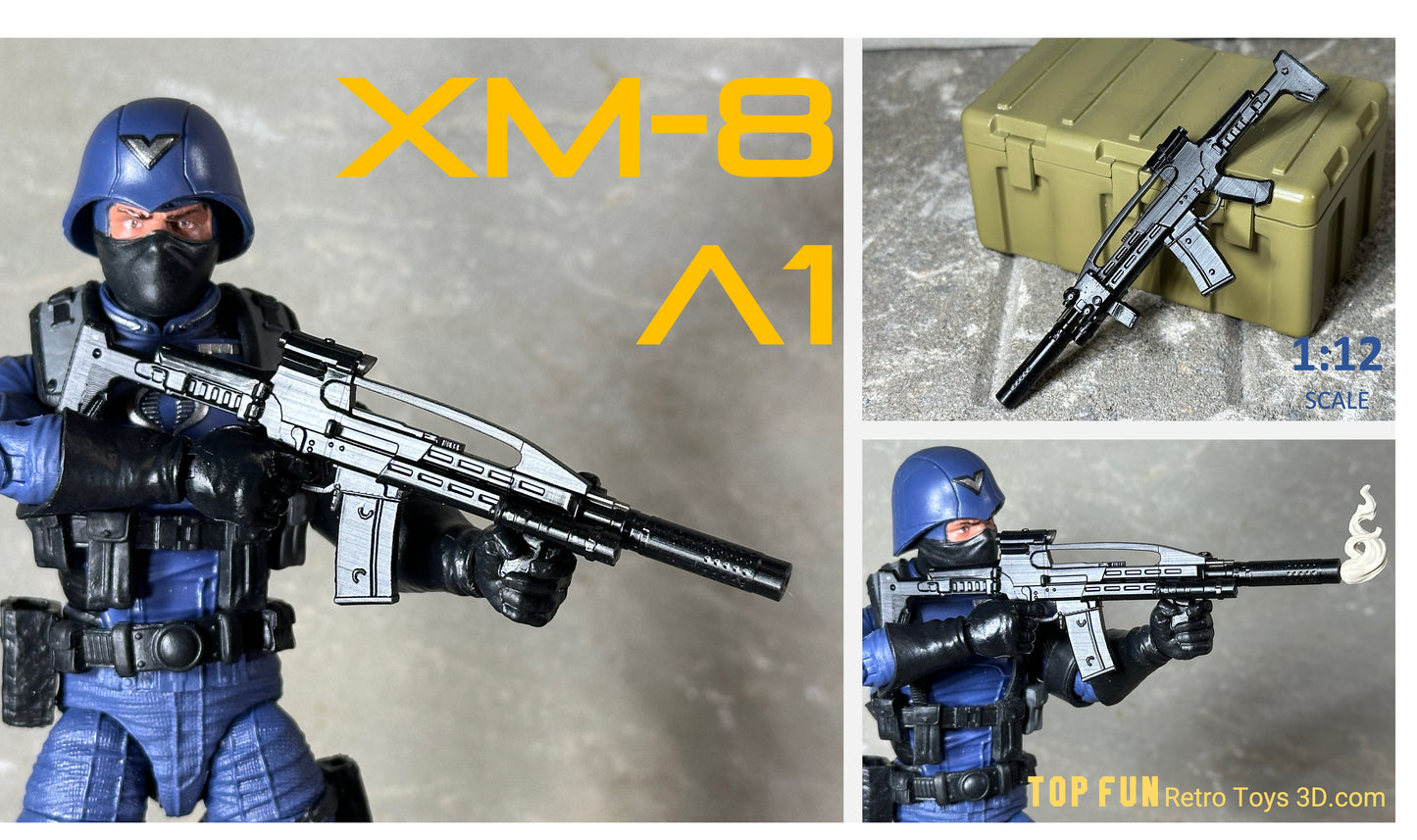Custom action figure, custom gi joe accessories, 1 : 12 scale, custom toy weapons, custom gi joe guns, custom action figure accessories, personalized action figure, gi joe classified custom accessories, custom gi joe figure, make your own action figure, custom action figure maker, custom made action figure, custom action figures for sale, custom action figures website, gridiron, grid iron, studio, xm8