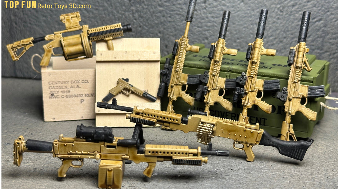 Black and Tan Custom Model 1:12 Scale Weapons