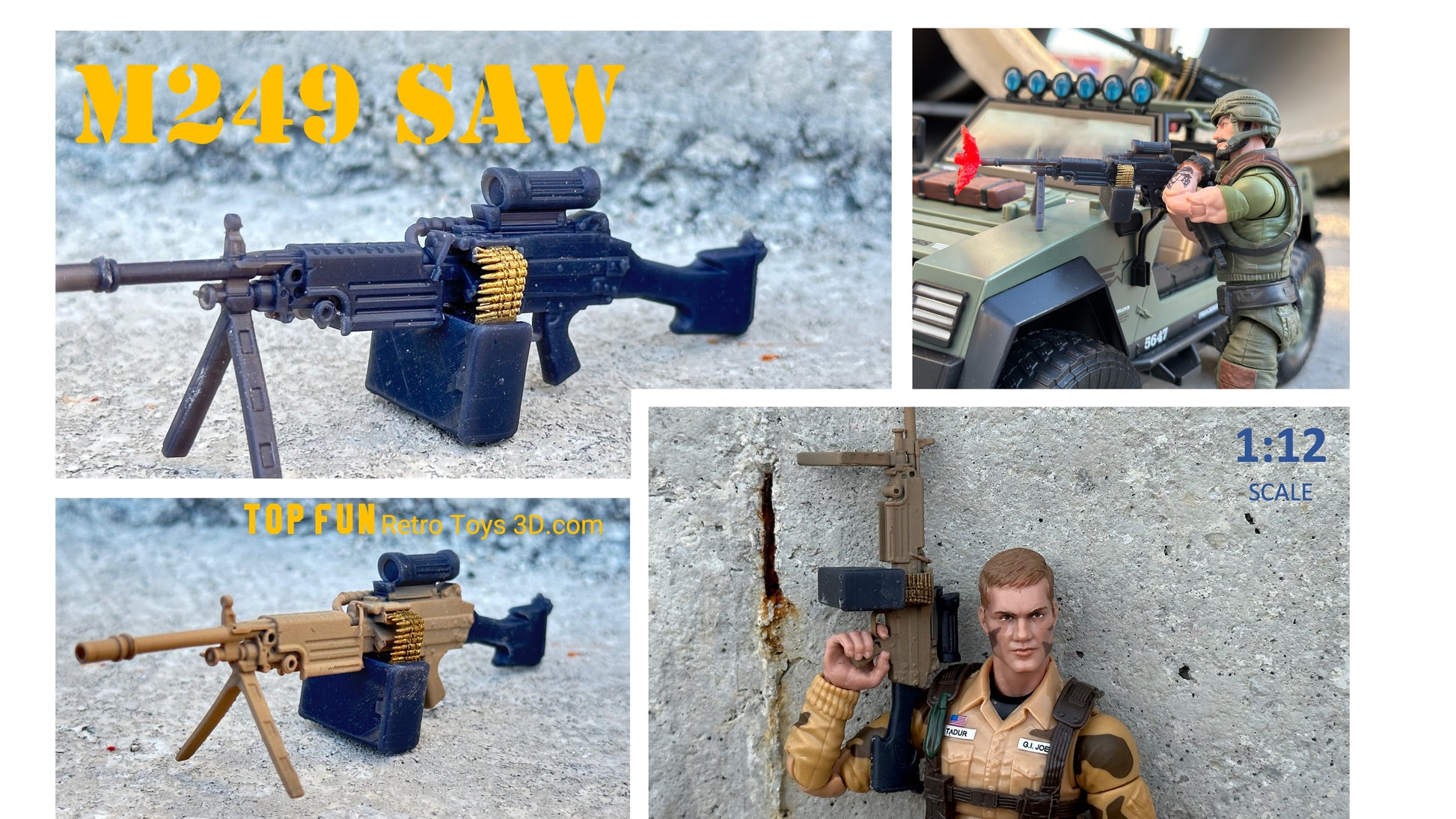 custom, action figure, gi Joe, classified, gun, gi joe classified series, valaverse, action force, 1:12, 1:12 scale, 1/12, 1/12 scale, weapon, rifle, Marvel Legends, Gridiron, Gridiron studios, Call of Duty, HK, 249, m249, xm250, 250, xm, sig, sig xm250, saw, squad, automatic, weapon