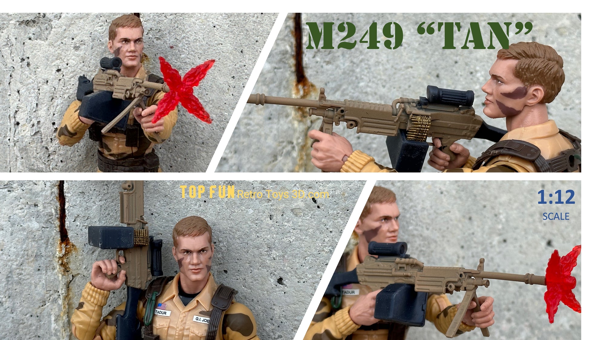 custom, action figure, gi Joe, classified, gun, gi joe classified series, valaverse, action force, 1:12, 1:12 scale, 1/12, 1/12 scale, weapon, rifle, Marvel Legends, Gridiron, Gridiron studios, Call of Duty, HK, 249, m249, xm250, 250, xm, sig, sig xm250, saw, squad, automatic, weapon