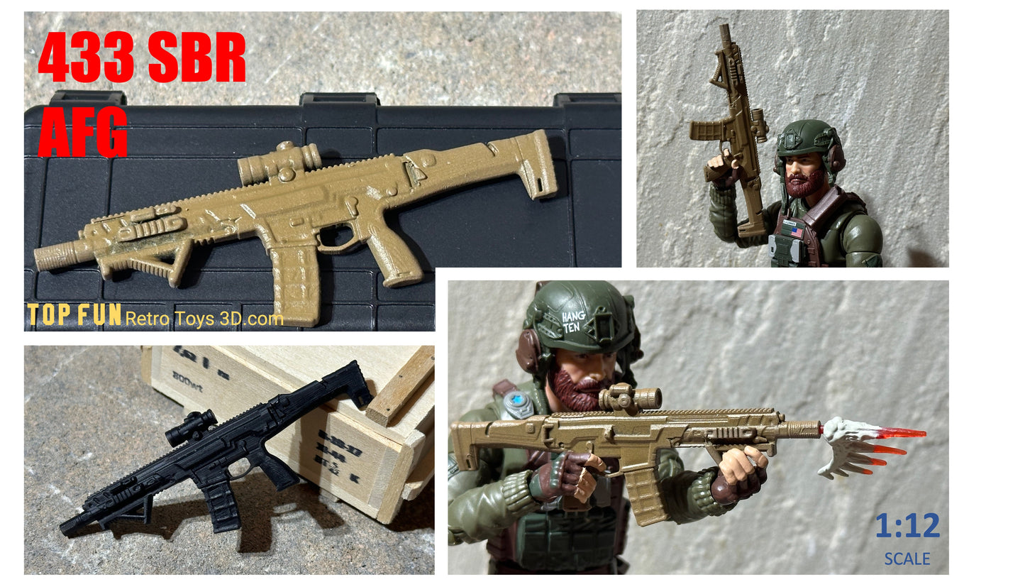 custom gi joe accessories, 1 : 12 scale, custom toy weapons, custom, action figure, gi Joe, classified, gun, valaverse, action force, 1 : 12, 1:12, 1/12, 1 12, 112, weapon, rifle, Gridiron, studios, Call of Duty, hk, hk 433,  suppress, optic, hand gun, custom action figures website