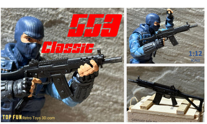 custom, action figure, gi Joe, classified, gun, gi joe classified series, valaverse, action force, 1:12, 1:12 scale, 1/12, 1/12 scale, weapon, rifle, Gridiron, Gridiron studios, Call of Duty, retro, sig, 550, 551, 553, 556, grau, 5.56, 556