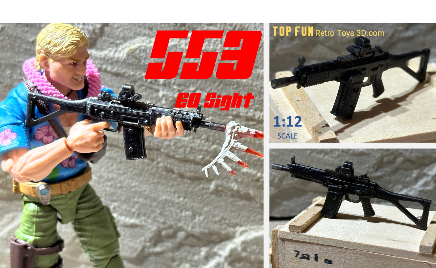 custom, action figure, gi Joe, classified, gun, gi joe classified series, valaverse, action force, 1:12, 1:12 scale, 1/12, 1/12 scale, weapon, rifle, Gridiron, Gridiron studios, Call of Duty, retro, sig, 550, 551, 553, 556, grau, 5.56, 556