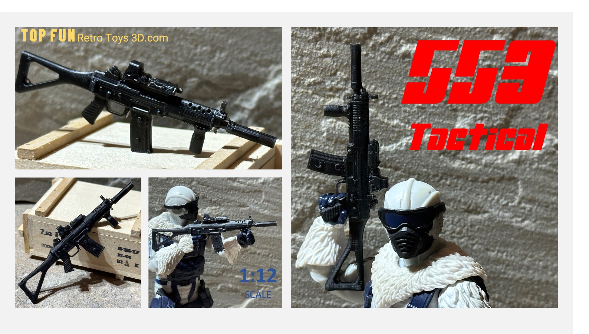 custom, action figure, gi Joe, classified, gun, gi joe classified series, valaverse, action force, 1:12, 1:12 scale, 1/12, 1/12 scale, weapon, rifle, Gridiron, Gridiron studios, Call of Duty, retro, sig, 550, 551, 553, 556, grau, 5.56, 556