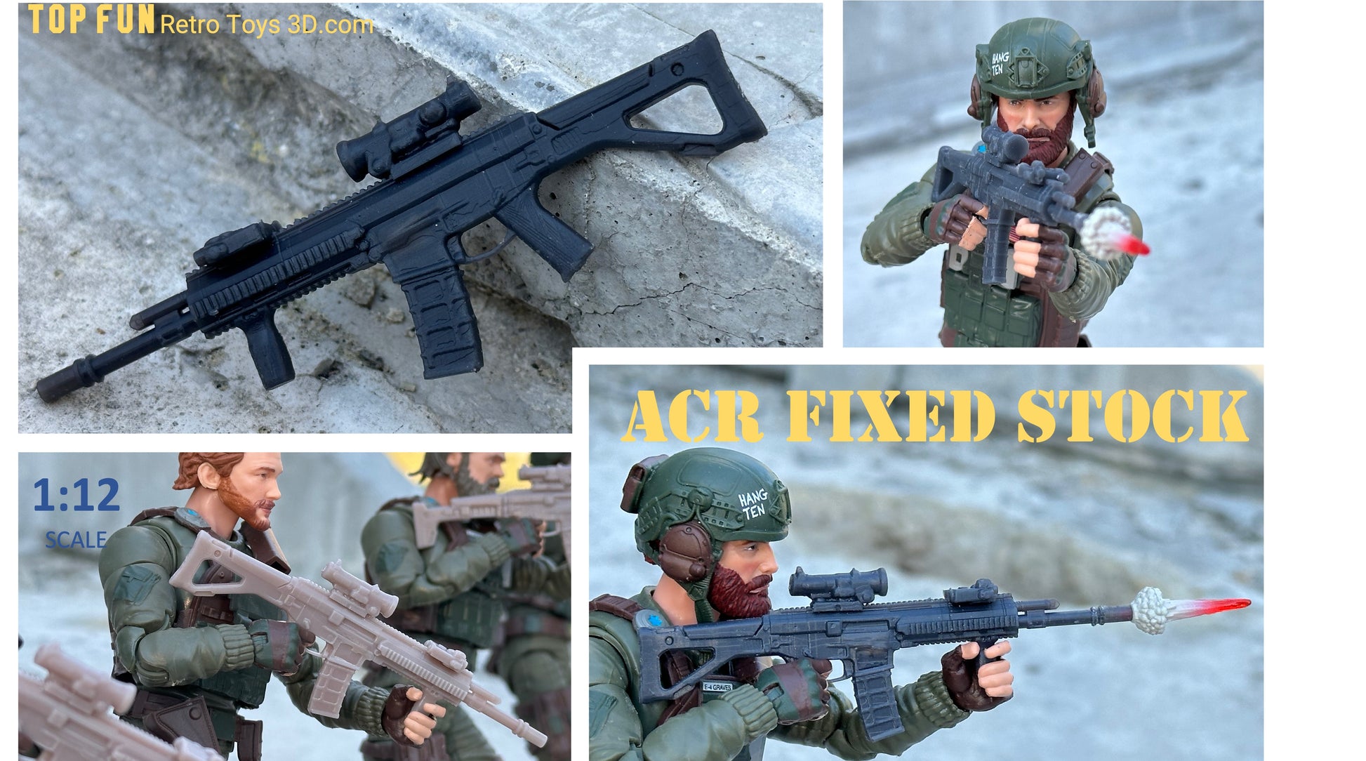 custom, action figure, gi Joe, classified, gun, gi joe classified series, valaverse, action force, 1:12, 1:12 scale, 1/12, 1/12 scale, weapon, rifle, Marvel Legends, Gridiron, Gridiron studios, Call of Duty, acr, bushmaster, magpul, masada, remington, army, special, forces, seal, dev, gru, adaptive, combat, assault