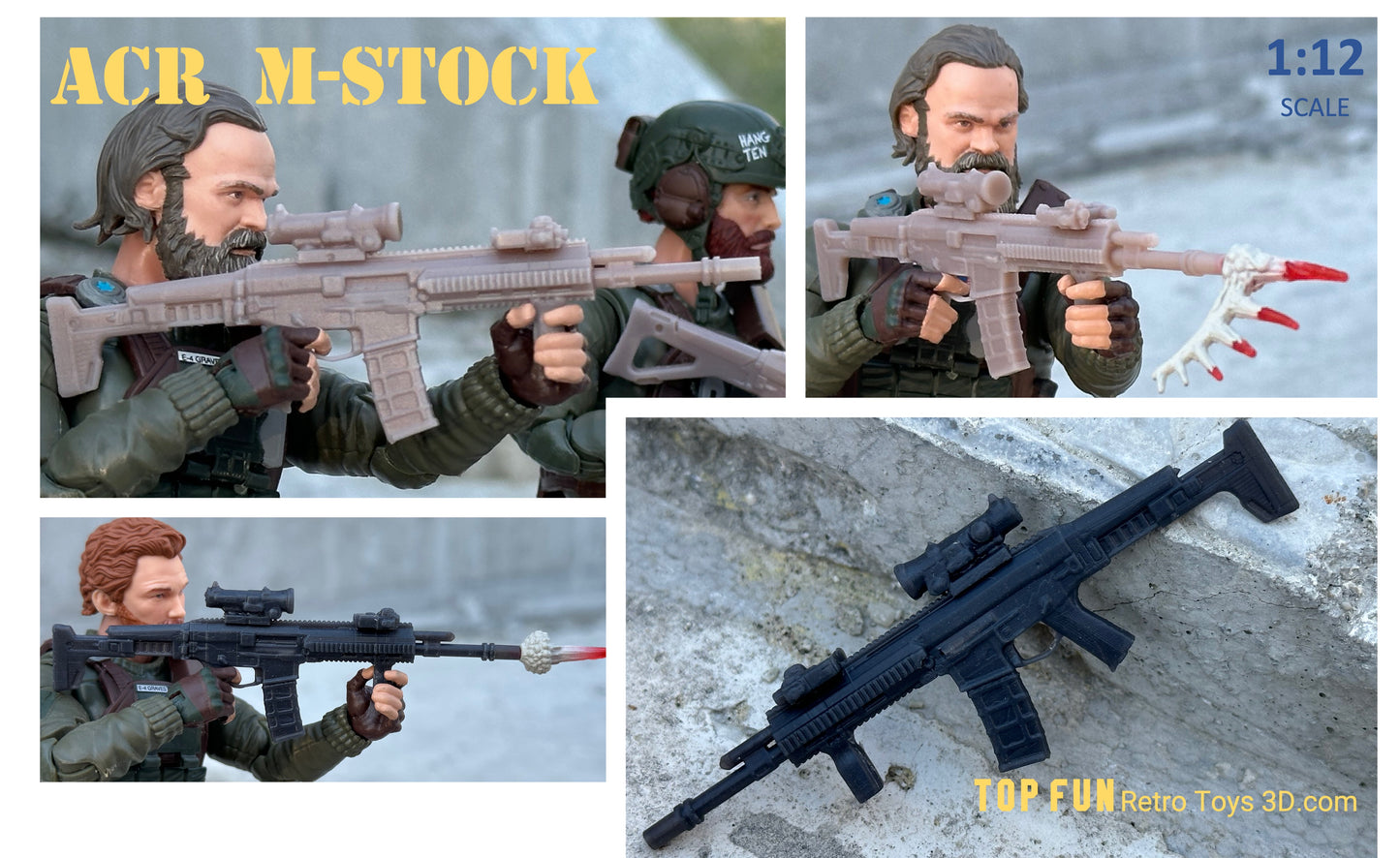 custom, action figure, gi Joe, classified, gun, gi joe classified series, valaverse, action force, 1:12, 1:12 scale, 1/12, 1/12 scale, weapon, rifle, Marvel Legends, Gridiron, Gridiron studios, Call of Duty, acr, bushmaster, magpul, masada, remington, army, special, forces, seal, dev, gru, adaptive, combat, assault