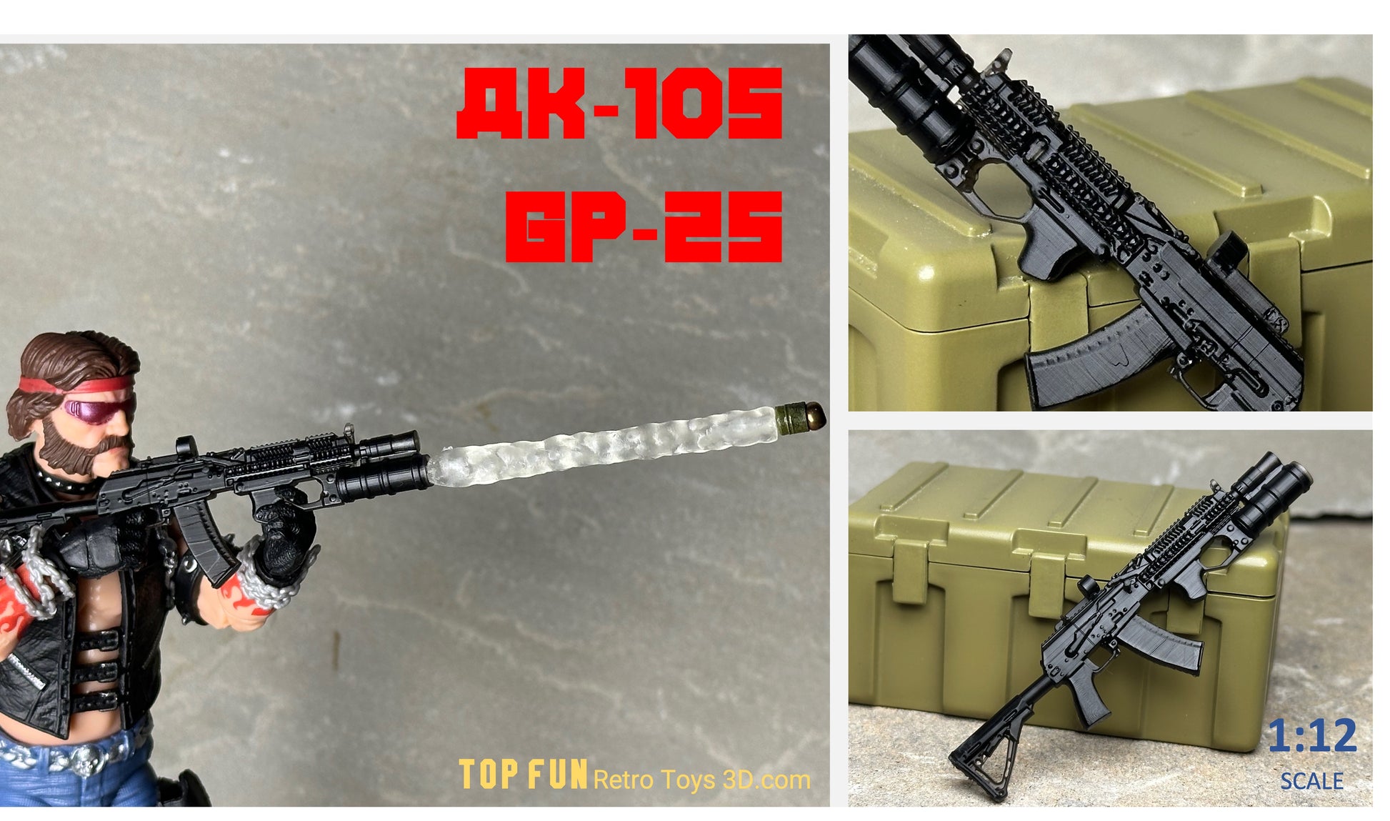 Custom action figure, custom gi joe accessories, 1 : 12 scale, custom toy weapons, custom gi joe guns, custom action figure accessories, personalized action figure, gi joe classified custom accessories, custom gi joe figure, make your own action figure, custom action figure maker, custom made action figure, custom action figures for sale, custom action figures website, gridiron, grid iron, studio, gi joe accessories, custom gi joe guns, grid iron, studio, OPK-7, PK 120, PSO, GP-25, ak, 105, 12, 74, 47