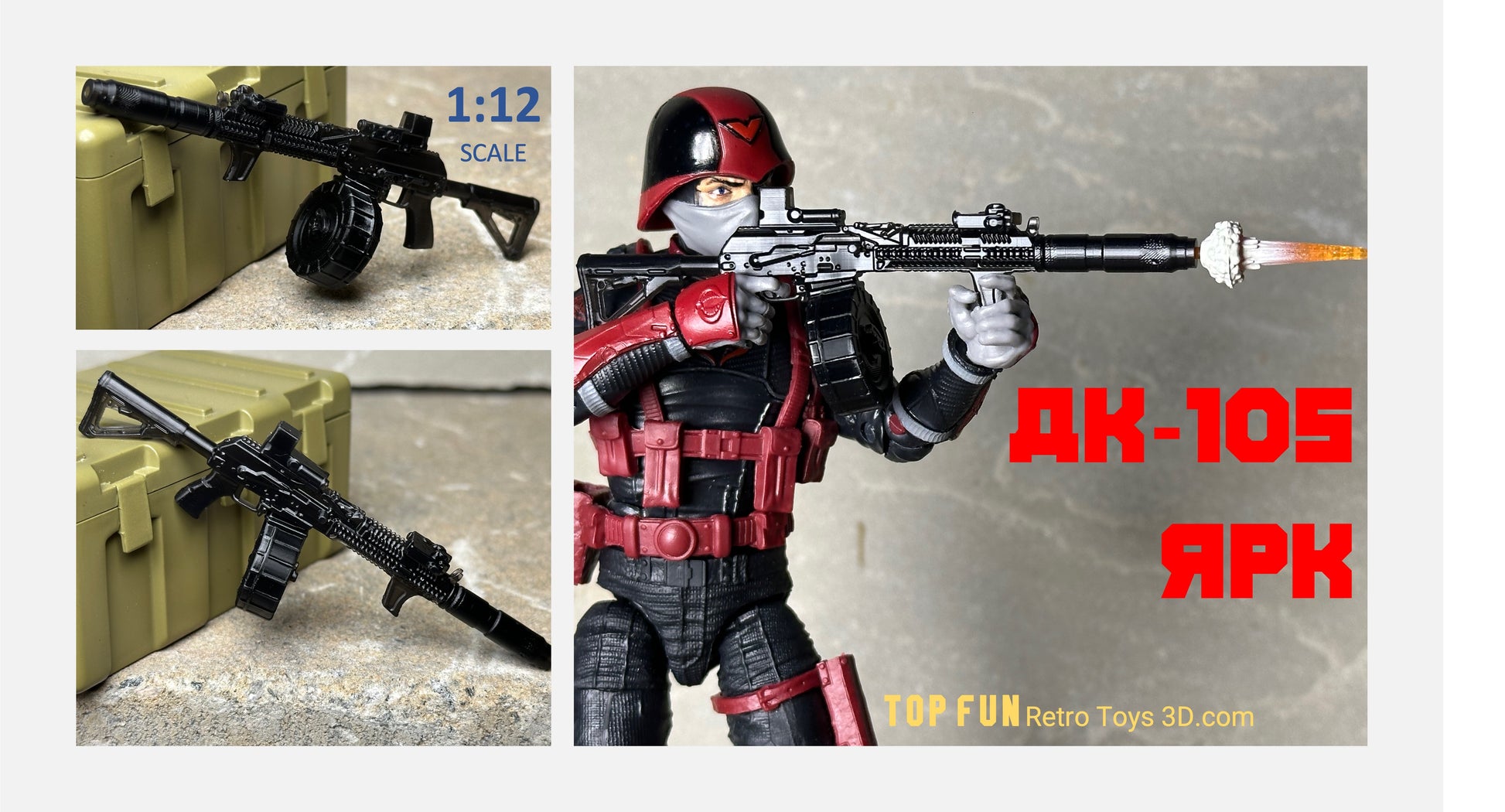 Custom action figure, custom gi joe accessories, 1 : 12 scale, custom toy weapons, custom gi joe guns, custom action figure accessories, personalized action figure, gi joe classified custom accessories, custom gi joe figure, make your own action figure, custom action figure maker, custom made action figure, custom action figures for sale, custom action figures website, gridiron, grid iron, studio, gi joe accessories, custom gi joe guns, grid iron, studio, OPK-7, PK 120, PSO, GP-25, ak, 105, 12, 74, 47