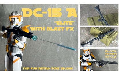 star wars black series custom accessories, custom star wars accessories, star wars black series weapon, star wars black series gun, blaster, 1 : 12 scale, custom toy weapons, custom, action figure, gun, e-11, e11, storm trooper blaster, rebel blaster, DH-17, boba fett blaster, ee3, ee-3, ESB, ROTJ, clone blaster, DC15, DC-15, DC-15a, heavy blaster, laser effect, blast effect, bolt, laser, light