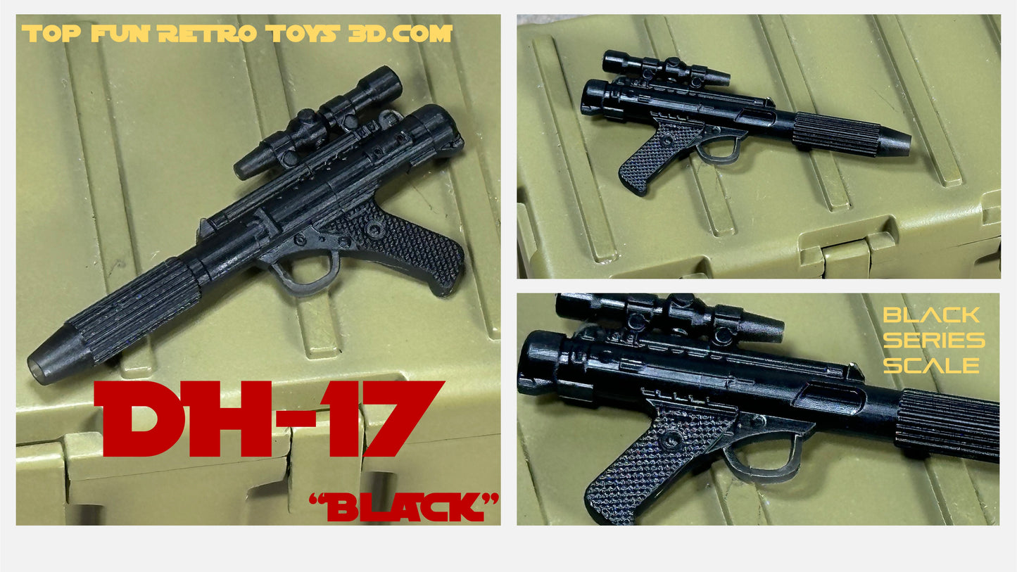 
star wars black series custom accessories, custom star wars accessories, star wars black series weapon, star wars black series gun, blaster, 1 : 12 scale, custom toy weapons, custom, action figure, gun, e-11, e11, storm trooper blaster, rebel blaster, DH-17, boba fett blaster, ee3, ee-3, ESB, ROTJ, clone blaster, DC15, DC-15, DC-15a, heavy blaster, laser effect, blast effect, bolt, laser, light, 
