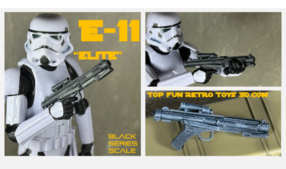 star wars black series custom accessories, custom star wars accessories, star wars black series weapon, star wars black series gun, blaster, 1 : 12 scale, custom toy weapons, custom, action figure, gun, e-11, e11, storm trooper blaster, rebel blaster, DH-17, boba fett blaster, ee3, ee-3, ESB, ROTJ, clone blaster, DC15, DC-15, DC-15a, heavy blaster, laser effect, blast effect, bolt, laser, light, 