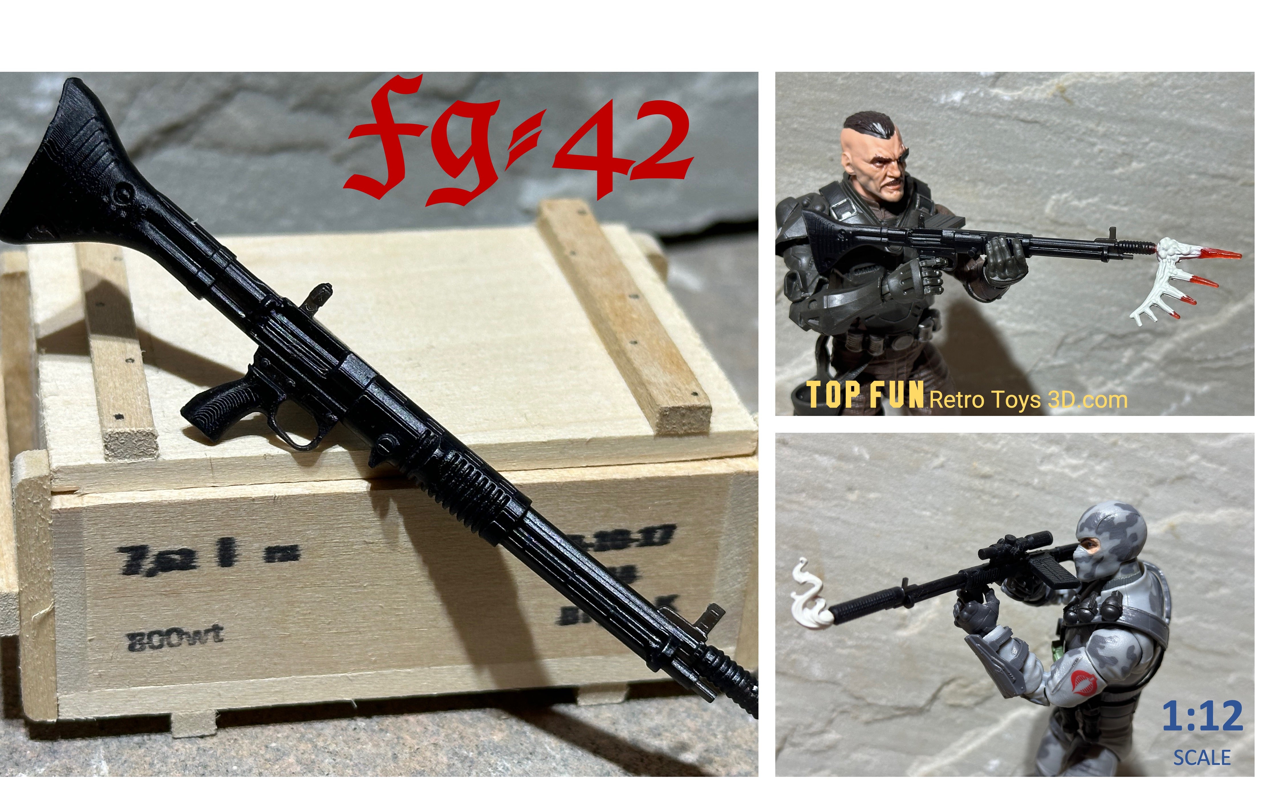 FG-42 Rifle 1:12 Scale – Top Fun Retro Toys 3d