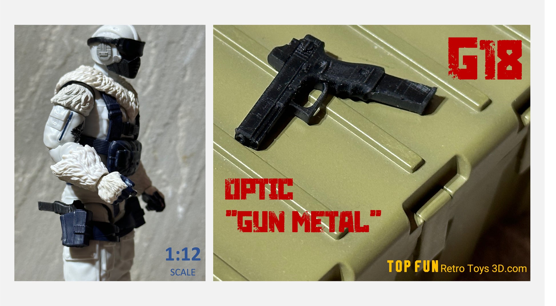 custom gi joe accessories, 1 : 12 scale, custom toy weapons, tactical, action figure, gi Joe, classified, gun, valaverse, action force, 1 : 12, 1:12, 1/12, 1 12, 112, weapon, rifle, pistol Gridiron, studios, Call of Duty, glock, HK, mk 23, usp,sig, pistol, suppress, optic, hand gun, gi joe classified custom accessories