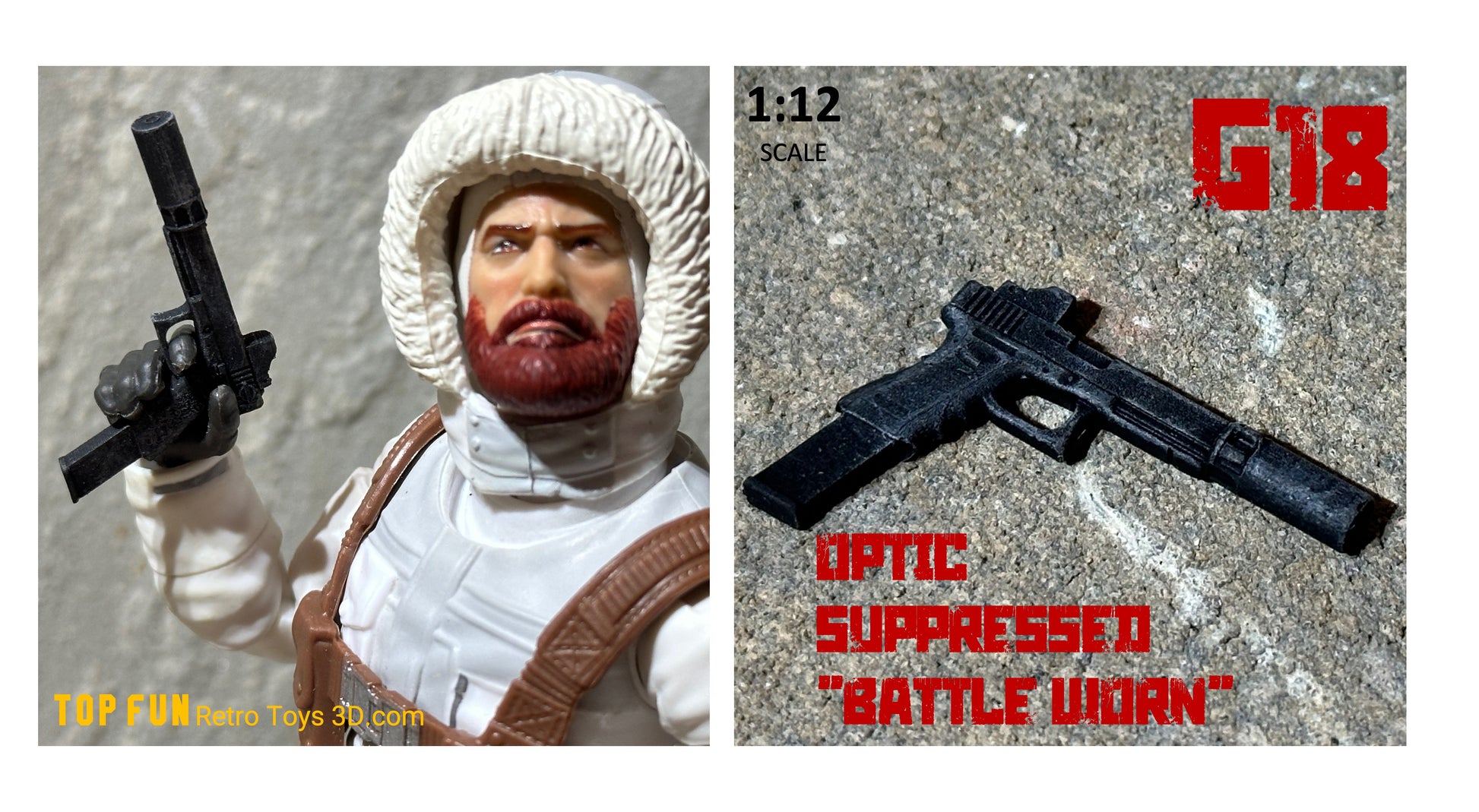 custom gi joe accessories, 1 : 12 scale, custom toy weapons, tactical, action figure, gi Joe, classified, gun, valaverse, action force, 1 : 12, 1:12, 1/12, 1 12, 112, weapon, rifle, pistol Gridiron, studios, Call of Duty, glock, HK, mk 23, usp,sig, pistol, suppress, optic, hand gun, gi joe classified custom accessories