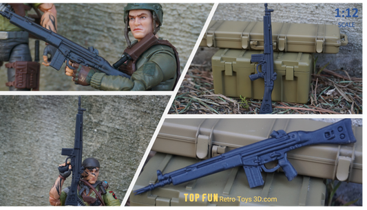 Xmlr 3a, gi joe rifle, gi joe comic, gi Joe classified, gi joe laser rifle, gi joe gun, gi joe classified series, valaverse action force, star wars black series, 1:12 scale, Marvel Legends, Gridiron, Gridiron studios, McFarlane, Call of Duty, Mezco, HK MP5, Sig 551, Sig 553, AK-47, AK-74, Cheytac Intervention, FN FAL, AC556, Mini-14, ARAH Spirit Rifle, XMLR 3A , styer aug, FN SCAR, SCAR 17, SCAR 16, SCAR Heavy, HK G3, Heckler and Kock G3, G3, grunt, tunnel rat