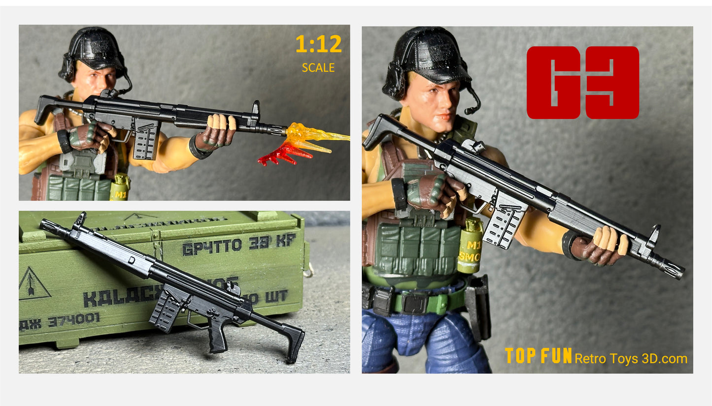Custom action figure, custom gi joe accessories, 1 : 12 scale, custom toy weapons, custom gi joe guns, custom action figure accessories, personalized action figure, gi joe classified custom accessories, custom gi joe figure, make your own action figure, custom action figure maker, custom made action figure, custom action figures for sale, custom action figures website, gridiron, grid iron, studio, gi joe accessories, custom gi joe guns, grid iron, studio, HK G3, psg-1, hk23, g3k, g3 rifle, 