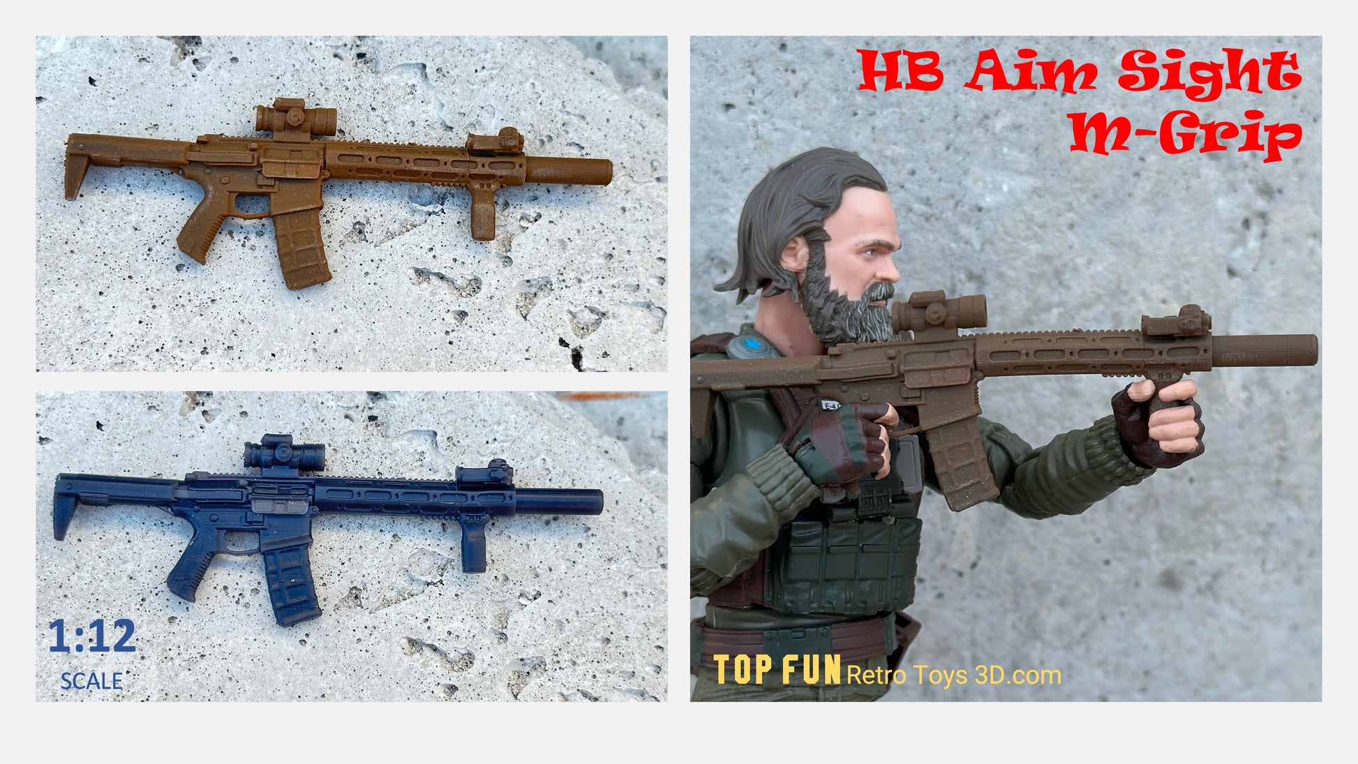 custom, action figure, gi Joe, classified, gun, gi joe classified series, valaverse, action force, 1:12, 1:12 scale, 1/12, 1/12 scale, weapon, rifle, Gridiron, Gridiron studios, Call of Duty, HK, honey, badger, aac, suppressor, aimpoint, eotech, honey badger, sbr, rifle, navy seal, snow serpent