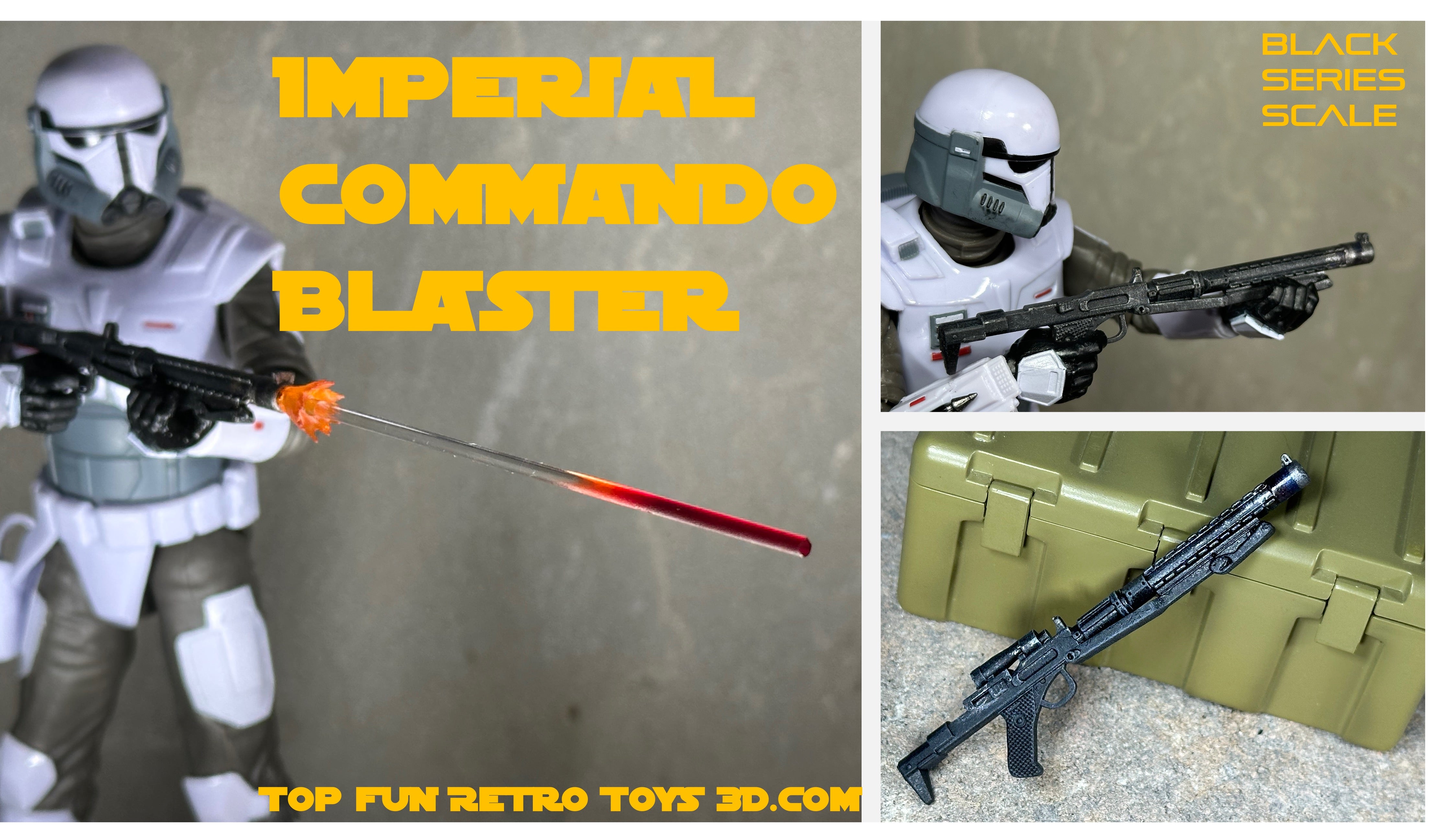 Black Series Imperial Commando Blaster 1:12 Scale β Top Fun Retro Toys 3d