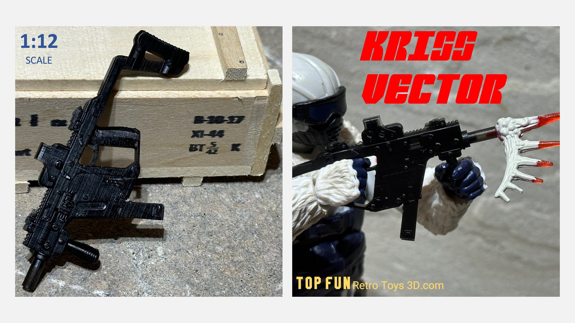 custom gi joe accessories, 1 : 12 scale, custom toy weapons, custom, action figure, gi Joe, classified, gun, valaverse, action force, 1 : 12, 1:12, 1/12, 1 12, 112, weapon, rifle, pistol Gridiron, studios, Call of Duty, kriss, vector, sub, machine, smg, 