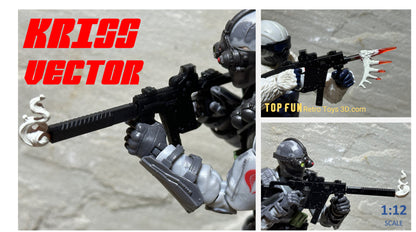 custom gi joe accessories, 1 : 12 scale, custom toy weapons, custom, action figure, gi Joe, classified, gun, valaverse, action force, 1 : 12, 1:12, 1/12, 1 12, 112, weapon, rifle, pistol Gridiron, studios, Call of Duty, kriss, vector, sub, machine, smg, 