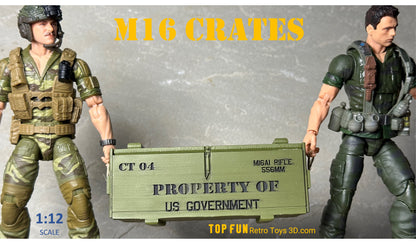 Custom action figure, custom gi joe accessories, 1 : 12 scale, custom toy weapons, custom gi joe guns, custom action figure accessories, personalized action figure, gi joe classified custom accessories, custom gi joe figure, make your own action figure, custom action figure maker, custom made action figure, custom action figures for sale, custom action figures website, gridiron, grid iron, studio, M16 crate Vietnam, footloose