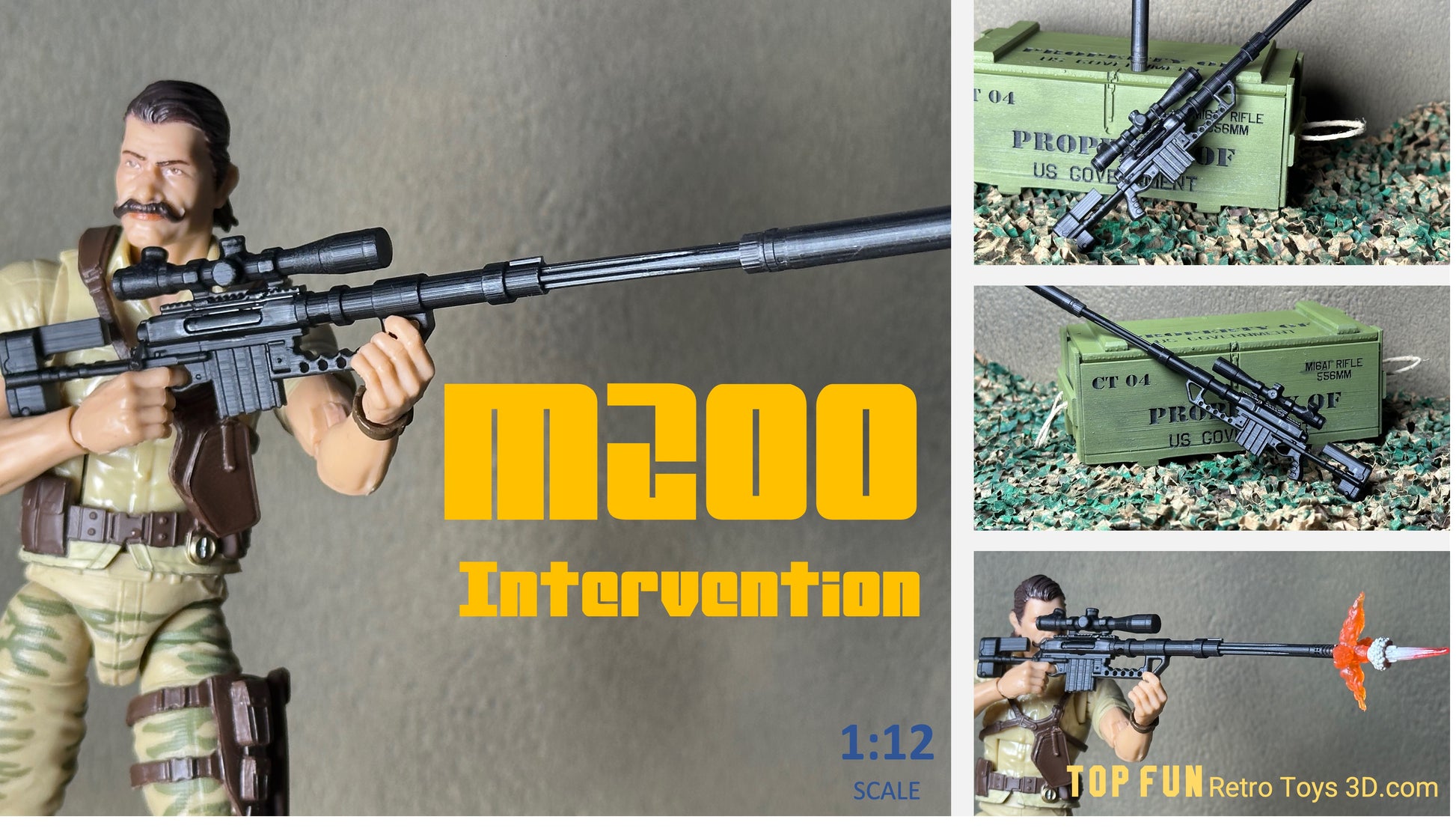 Custom action figure, custom gi joe accessories, 1 : 12 scale, custom toy weapons, custom gi joe guns, custom action figure accessories, personalized action figure, gi joe classified custom accessories, custom gi joe figure, make your own action figure, custom action figure maker, custom made action figure, custom action figures for sale, custom action figures website, gridiron, grid iron, studio, gi joe accessories, custom gi joe guns, grid iron, studio, Cheytac, m200, intervention, sniper rifle