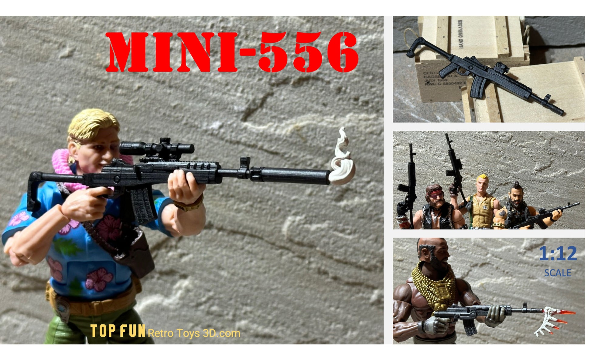 gi joe classified custom accessories, custom gi joe accessories, 1 : 12 scale, custom toy weapons, custom, action figure, gi Joe, classified, gun, valaverse, action force, 1 : 12, 1:12, 1/12, 1 12, 112, weapon, rifle, pistol, Gridiron, studios, Call of Duty, ruger, mini, 14, ac, 556, ateam, a team, a-team, mr t, retro
