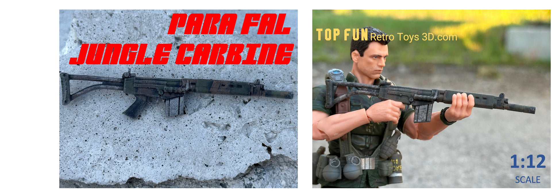 custom, action figure, gi Joe, classified, gun, gi joe classified series, valaverse, action force, 1:12, 1:12 scale, 1/12, 1/12 scale, weapon, rifle, Marvel Legends, Gridiron, Gridiron studios, Call of Duty, FAL, para, retro, FN FAL, FN, para, para FAL