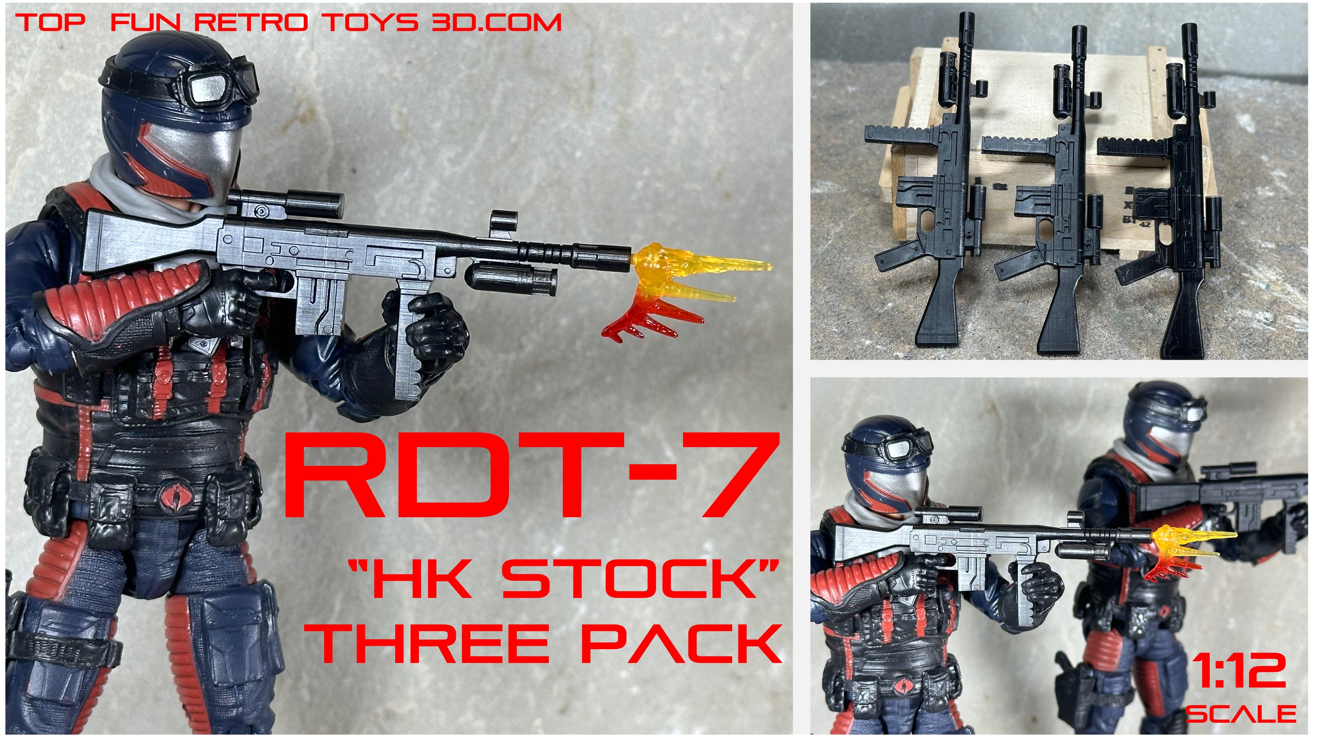 Mini Rdt Packs RDT-7 Cobra Viper Rifle Collection 1:12 Scale – Top Fun Retro Toys 3d