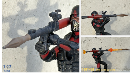 gi Joe classified, gi joe classified series, gi joe gun, valaverse action force, star wars black series, 1:12 scale, 1/12, gun, weapon, Marvel Legends, Gridiron, Gridiron studios, Cobra, Khyber pass, spetsnaz, rpg, rpg-7, rocket propelled grenade, launcher, blast effects, hiss tank