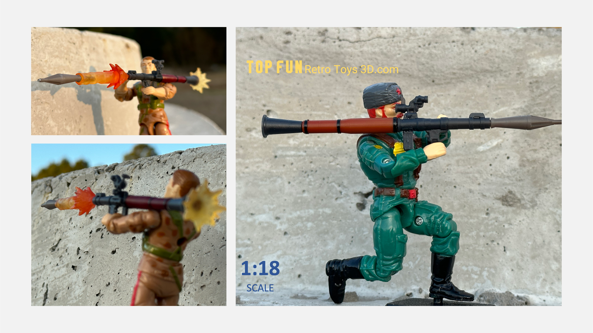 RPG-7 with Blast Effects 1:18 Scale – Top Fun Retro Toys 3d