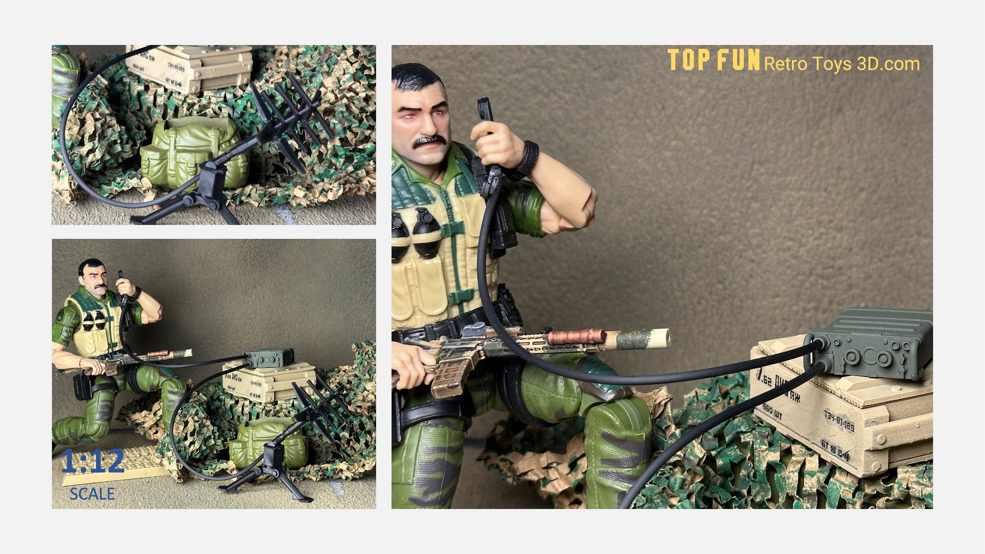 Custom action figure, custom gi joe accessories, 1 : 12 scale, custom toy weapons, custom gi joe guns, custom action figure accessories, personalized action figure, gi joe classified custom accessories, custom gi joe figure, make your own action figure, custom action figure maker, custom made action figure, custom action figures for sale, custom action figures website, gridiron, grid iron, studio, gi joe accessories, custom gi joe guns, grid iron, studio, alice pack, radio, boonie hat 