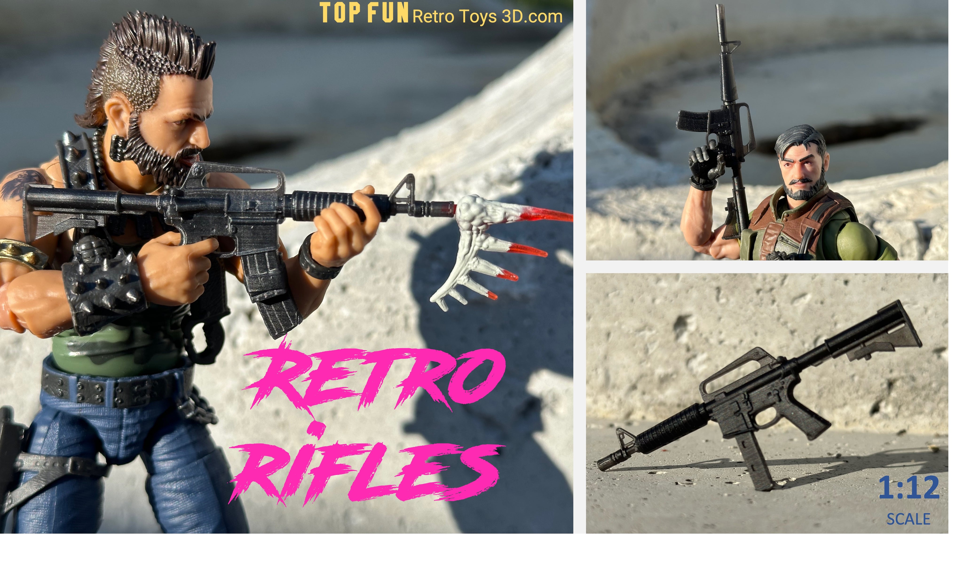 Retro Rifles 1:12 Scale AR Series – Top Fun Retro Toys 3d