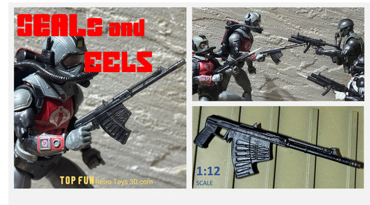 gi joe classified custom accessories, custom gi joe accessories, 1 : 12 scale, custom toy weapons, custom, action figure, gi Joe, classified, gun, valaverse, action force, 1 : 12, 1:12, 1/12, 1 12, 112, weapon, rifle, ak, soviet, Russian, underwater, aps, cobra, eel, navy, seal, mp5, sd, gridiron, studio