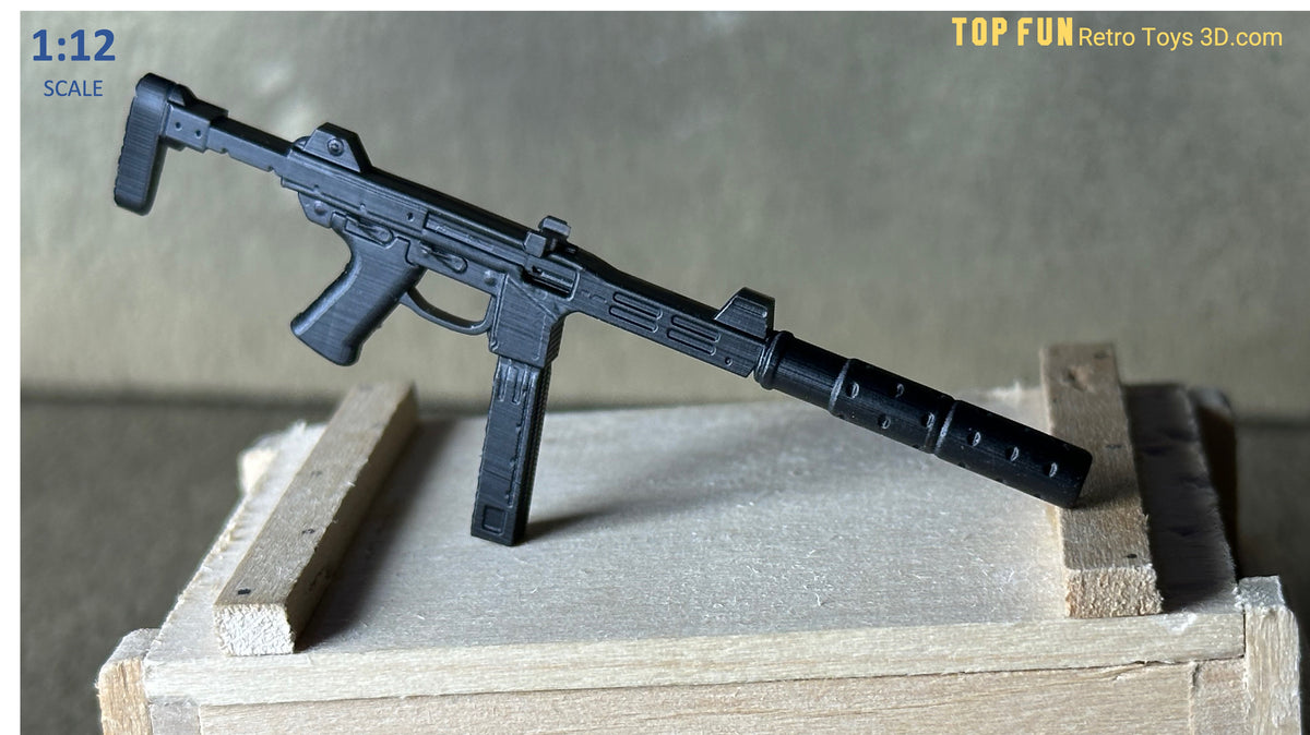 1:12 scale SITES Spectre SMG for GI Joe Classified and other 6-inch figures. Stock and suppressed versions of this unique 1980s Italian submachine gun
•	Spectre SMG 1:12 scale
•	SITES Spectre M4 action figure
•	Retro SMG GI Joe Classified
•	1:12 scale Spectre submachine gun
•	Spectre SMG with suppressor Classified
•	Italian Spectre SMG 6 inch scale
•	1980s SMG 1:12
•	Spectre M4 dual versions stock suppressor
•	Classified Series retro SMG
•	SITES Spectre for action figures
•	Quad stack magazine SMG model
