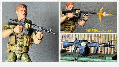 Custom action figure, custom gi joe accessories, 1 : 12 scale, custom toy weapons, custom gi joe guns, custom action figure accessories, personalized action figure, gi joe classified custom accessories, custom gi joe figure, make your own action figure, custom action figure maker, custom made action figure, custom action figures for sale, custom action figures website, gridiron, grid iron, studio, gi joe accessories, custom gi joe guns, grid iron, studio, Stoner 63, stoner rifle, stoner machine gun, Vietnam
