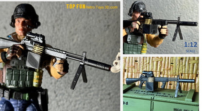 Custom action figure, custom gi joe accessories, 1 : 12 scale, custom toy weapons, custom gi joe guns, custom action figure accessories, personalized action figure, gi joe classified custom accessories, custom gi joe figure, make your own action figure, custom action figure maker, custom made action figure, custom action figures for sale, custom action figures website, gridiron, grid iron, studio, gi joe accessories, custom gi joe guns, grid iron, studio, Stoner 63, stoner rifle, stoner machine gun, Vietnam