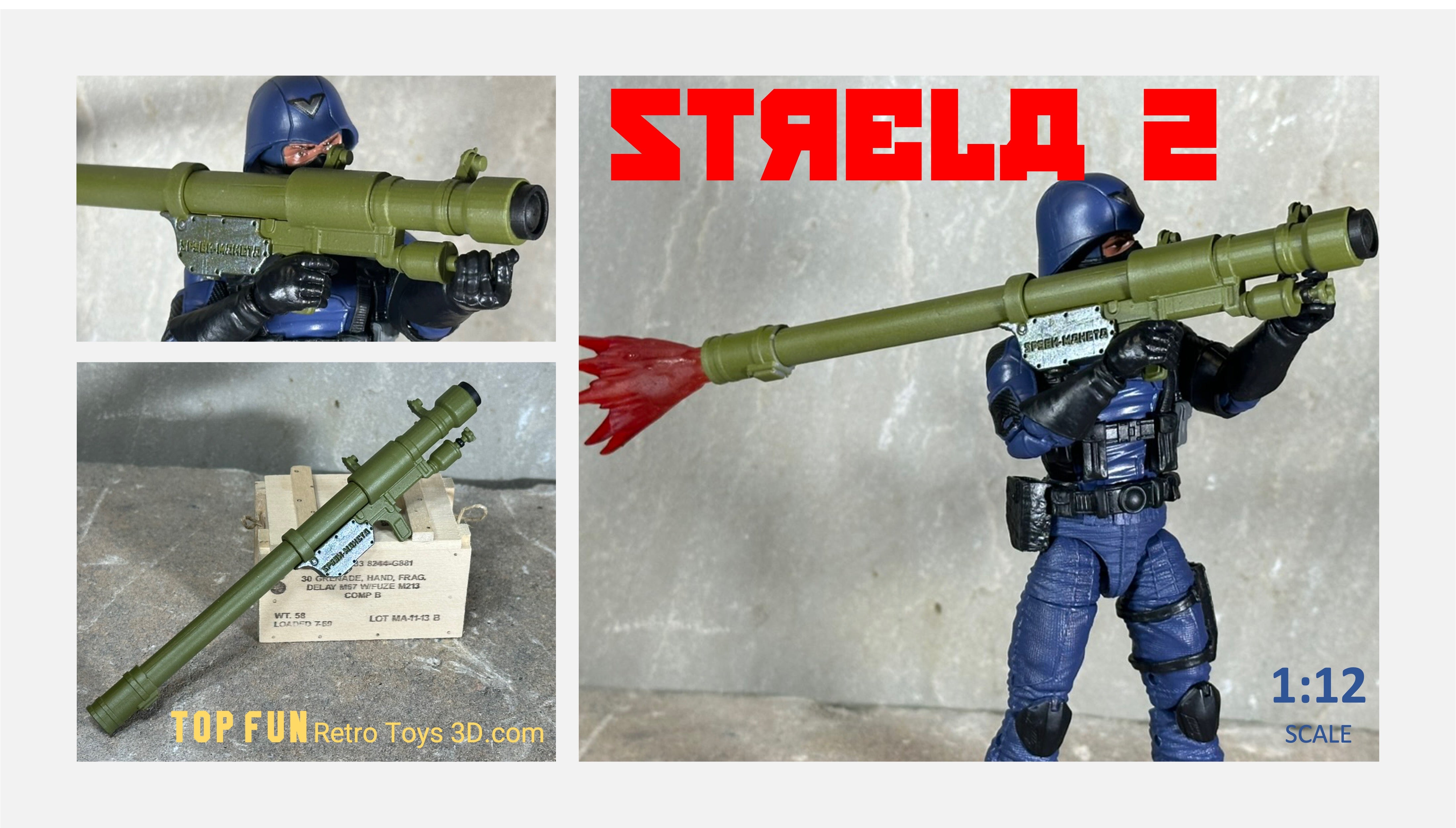 Strela 2 9k32 Anti-Air Launcher 1:12 Scale – Top Fun Retro Toys 3d