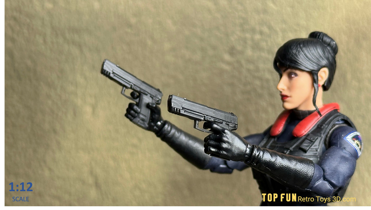 Upgrade your GI Joe Classified Lara Croft with accurate dual USP 9mm Match pistols. 1:12 scale Tomb Raider weapons designed for the 2026 crossover figure. Made in the USA.
Primary keywords / phrases
•	GI Joe Classified Lara Croft dual pistols
•	Tomb Raider USP 9mm Match 1:12
•	Lara Croft Classified Series pistols
•	Accurate Tomb Raider dual pistols GI Joe
•	1:12 scale USP Match handguns Lara Croft
•	Classified Series Tomb Raider weapons
•	GI Joe x Tomb Raider pistol upgrade
Secondary / supporting
•	6 inch s