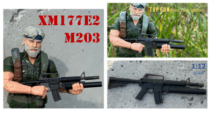 custom, action figure, gi Joe, classified, gun, gi joe classified series, valaverse, action force, 1:12, 1:12 scale, 1/12, 1/12 scale, weapon, rifle, Gridiron, Gridiron studios, Call of Duty, M-16a1, XM177e2, CAR-15, GAU 5, Vietnam, outback, tunnel rat, stalker, falcon, m16, retro, 